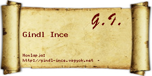 Gindl Ince névjegykártya